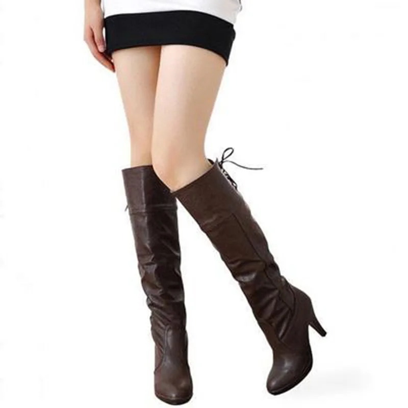 leather boots for women long