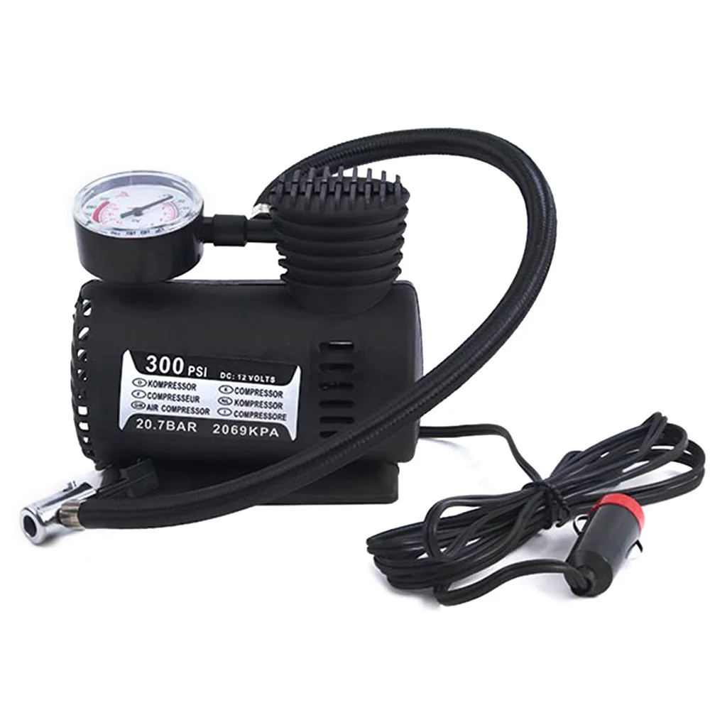 

300PSI Portable Emergency Electric Air Compressor Kit for Cars Ball Inflator Pump Football Basketball Balloon Swim Ring