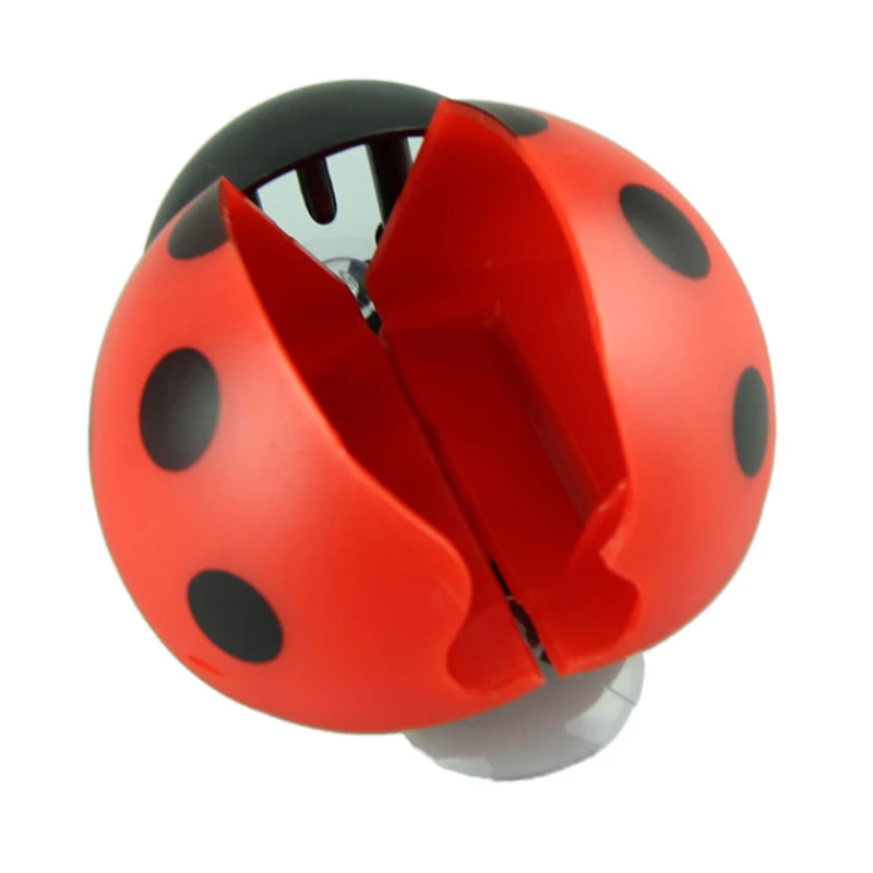 FHEAL 3pcs Cute Ladybug Wall Mounted Toothbrush Holder With Suction Cup Cartoon Animal Toothbrush Storage Rack Bathroom Set  (2)