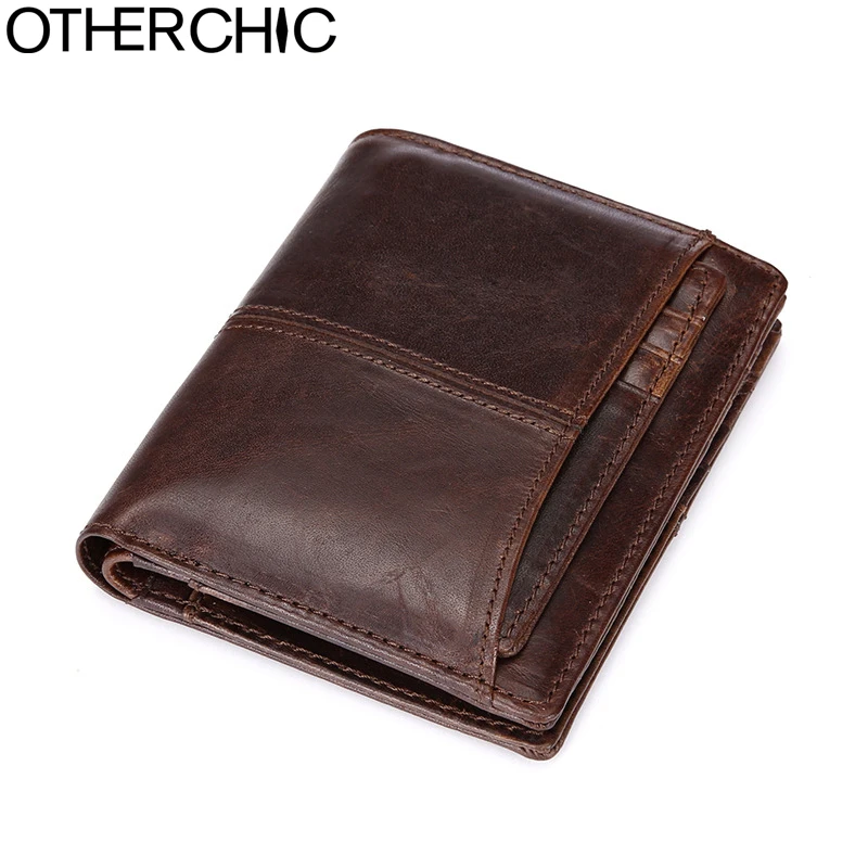 

OTHERCHIC Small Vintage Wallet Men Wallets Designer Genuine Cowhide Leather Men Short Wallets Coin Purse Brand Wallet 7N06-22