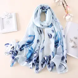2019 Испания Элитный бренд женский шарф модные Винтаж цветочные шелковые шарфы печати шали и обертывания пашмины фуляровая Бандана Хиджаб
