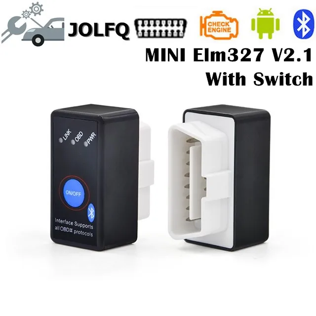 Последняя версия ELM327 V2.1 Bluetooth Переключатель ELM 327 CAN/MS CAN super mini elm 327 OBD2 диагностический сканер - Цвет: with switch