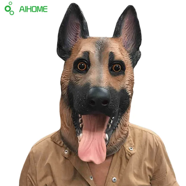 Aliexpress Buy Animal Dog Head Full Face Latex Party