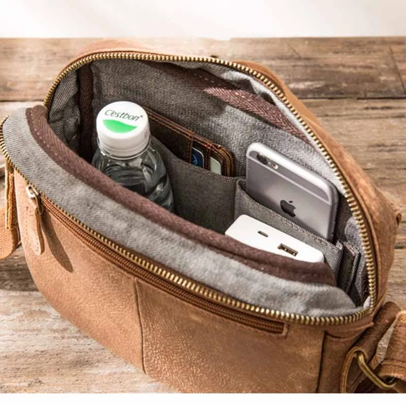 AETOO The first layer of leather Messenger bag leather men's oil leather shoulder bag Japanese large-capacity back bag differenc