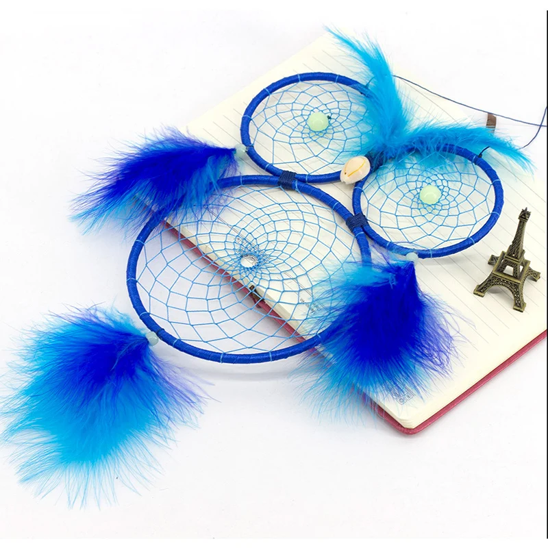 dream catcher Owl Feather Dream Catcher Wind Chimes Handmade Dreamcatcher Net With Feather Beads for Wall Hanging Home Decor
