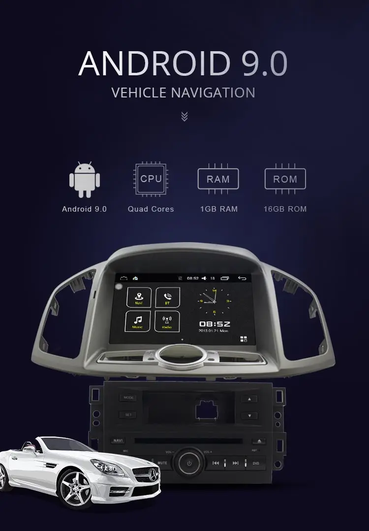 Sale JDASTON 8" Android 9.0 Car CD DVD Player For Chevrolet Captiva 2006 - 2015 GPS Navigation Auto Radio Audio RDS Wifi CANBUS Map 1