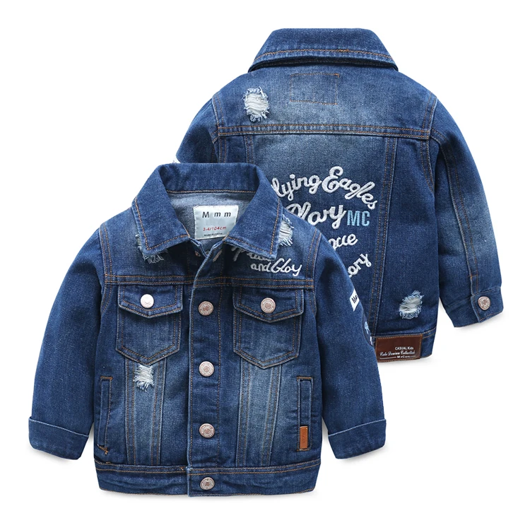 

Spring children denim jacket 2017 new 1-2-3 years old baby boy's jeans jacket.