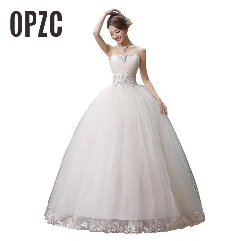 

Custom Madeb Fashion Princess Lace With Beading Wedding Dress 2016 Cheap Ball Gown Bridal Gowns vestido de noiva HS182