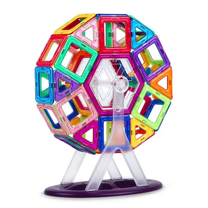 46pcs Big size magnetic building font b blocks b font Ferris wheel Brick designer Enlighten Bricks