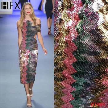 

2019 high quality French Nigerian sequins net lace,African tulle mesh sequence lace fabric for party dress 5yards/lot H1809