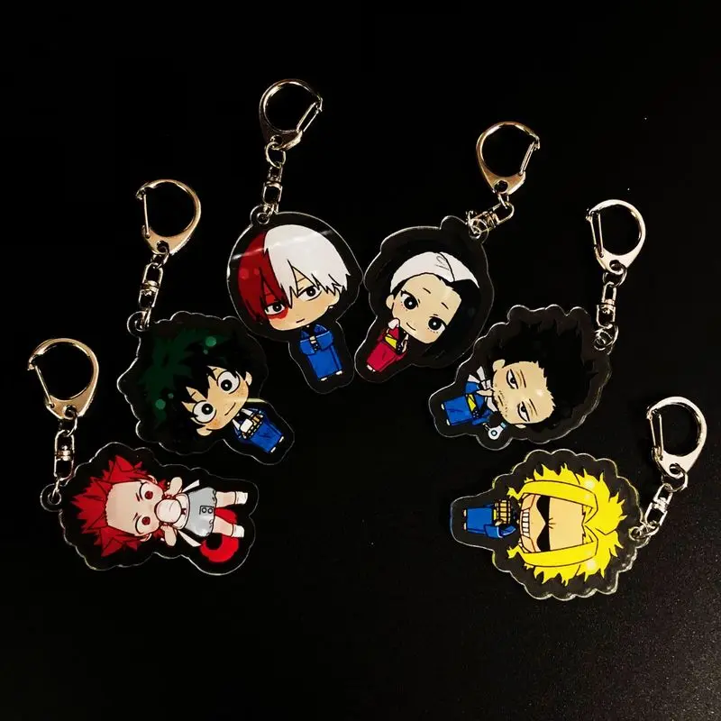 

Fashion Lovely Cartoon Anime New Academia My Hero Academi Keychain Acrylic Key Ring Charms Gift 2019