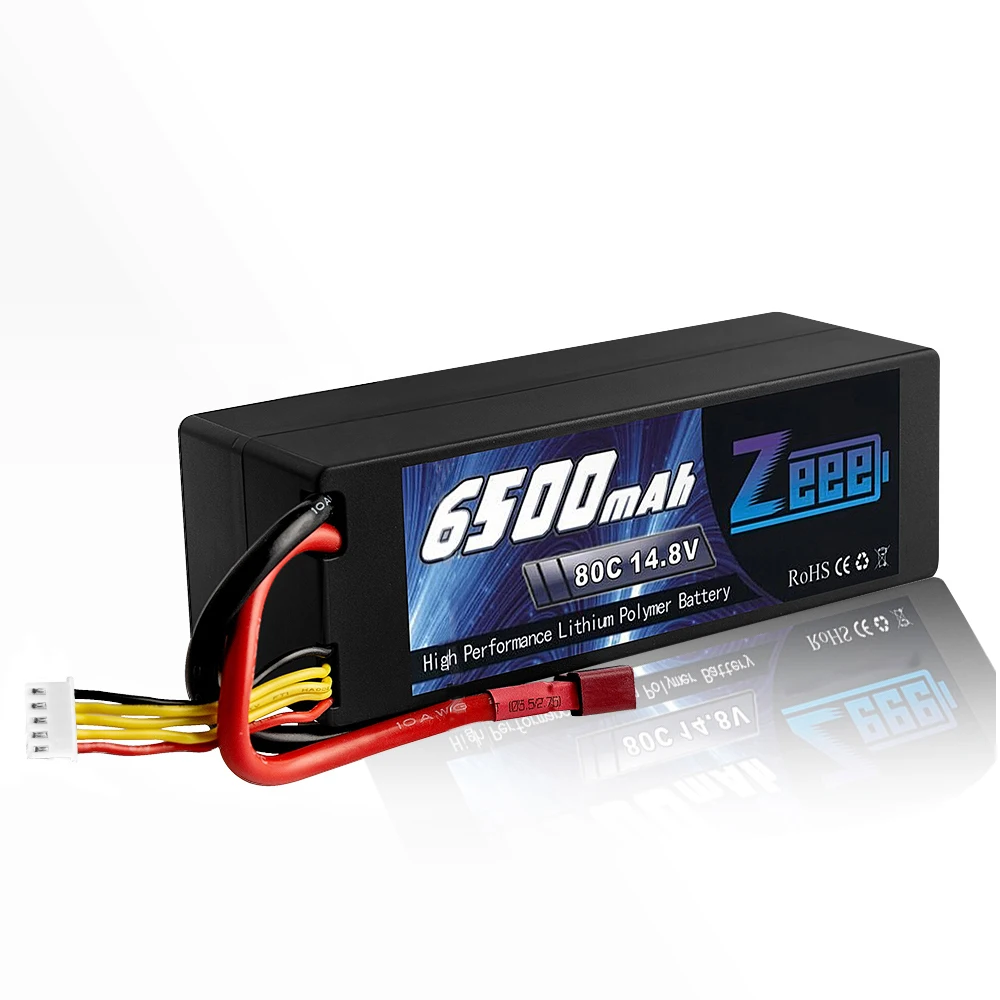 

Zeee RC Lipo Battery 14.8V 4S 6500mAh RC Battery Lipo 80C RC Battery With Deans Plug For RC Car Boat Truck Airplane UAV RACING