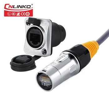 

Hot Selling rj45 Panel Mount Ethernet RJ45 Signal Waterproof IP65 Connector rj45 Plug&Socket With Cover For LED Module