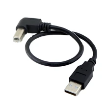 1x USB 2,0 Тип A штекер USB 2,0 B штекер Сканер Принтер Соединительный кабель Шнур 30 см/1 фут 90 градусов вниз/правый угол