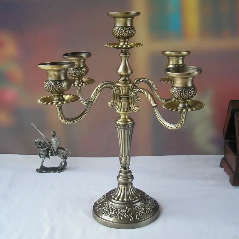 5 light classic alloy metal candelabra candlesticks centerpiece candle