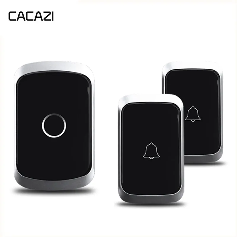

CACAZI Wireless Doorbell Waterproof 300M Remote 2 Button 1 Receiver LED light US ER UK Plug Home Cordless DoorBell 36 Chimes
