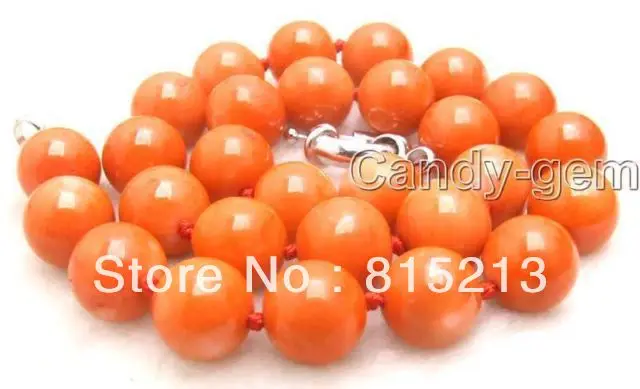 

ddh0079 SALE Big 13-14mm Round Pink high quality natural Coral 18" Necklace