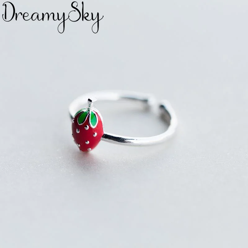

Bijoux Punk Personality 925 Sterling Silver Strawberry Rings For Women Wedding Bohemian Jewelry Vintage Finger Rings Anillos