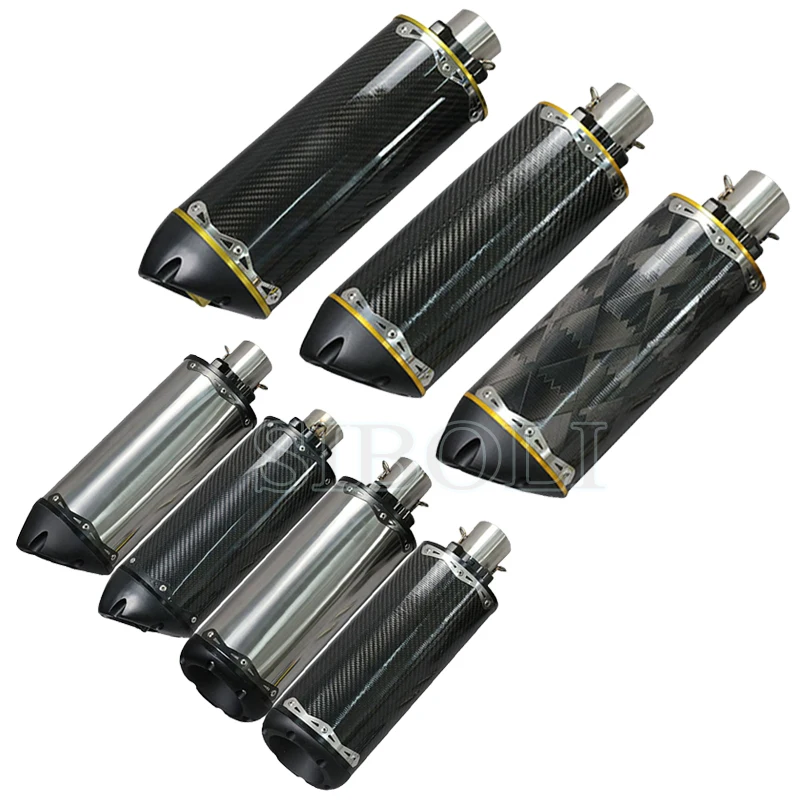 

51mm Motorcycle Exhaust Pipe Two Brothers Muffler Carbon Fiber Modified Motorbike Exhaust Pipe Muffler Racing Sprot Exhaust