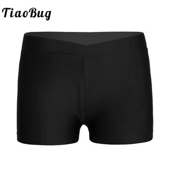 

TiaoBug Girls V-front Waistband Dance Shorts Bottoms Kids Sports Workout Fitness Gymnastics Ballet Shorts for Child Dance Class