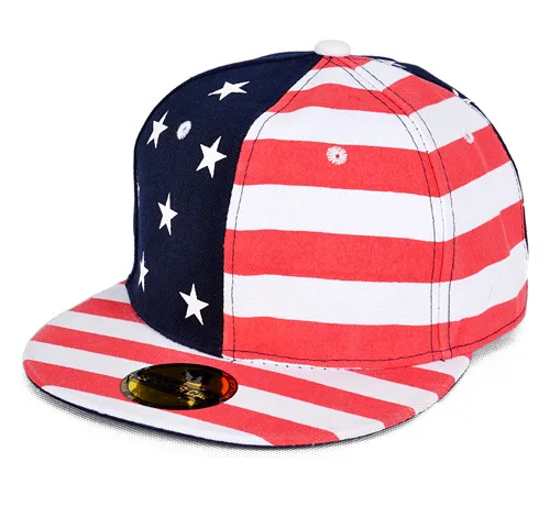 Модные уличные танцевальные крутые кепки в стиле хип-хоп США флаг Snapback оснастки назад кепки-бейсболки американский флаг