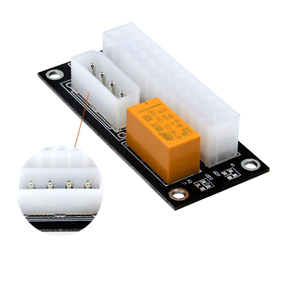 TISHRIC Add2psu Dual Psu Adapter 24Pin ATX To 4Pin Molex Connector Power Supply Sync Starter For Btc Mining Extender Cable Card