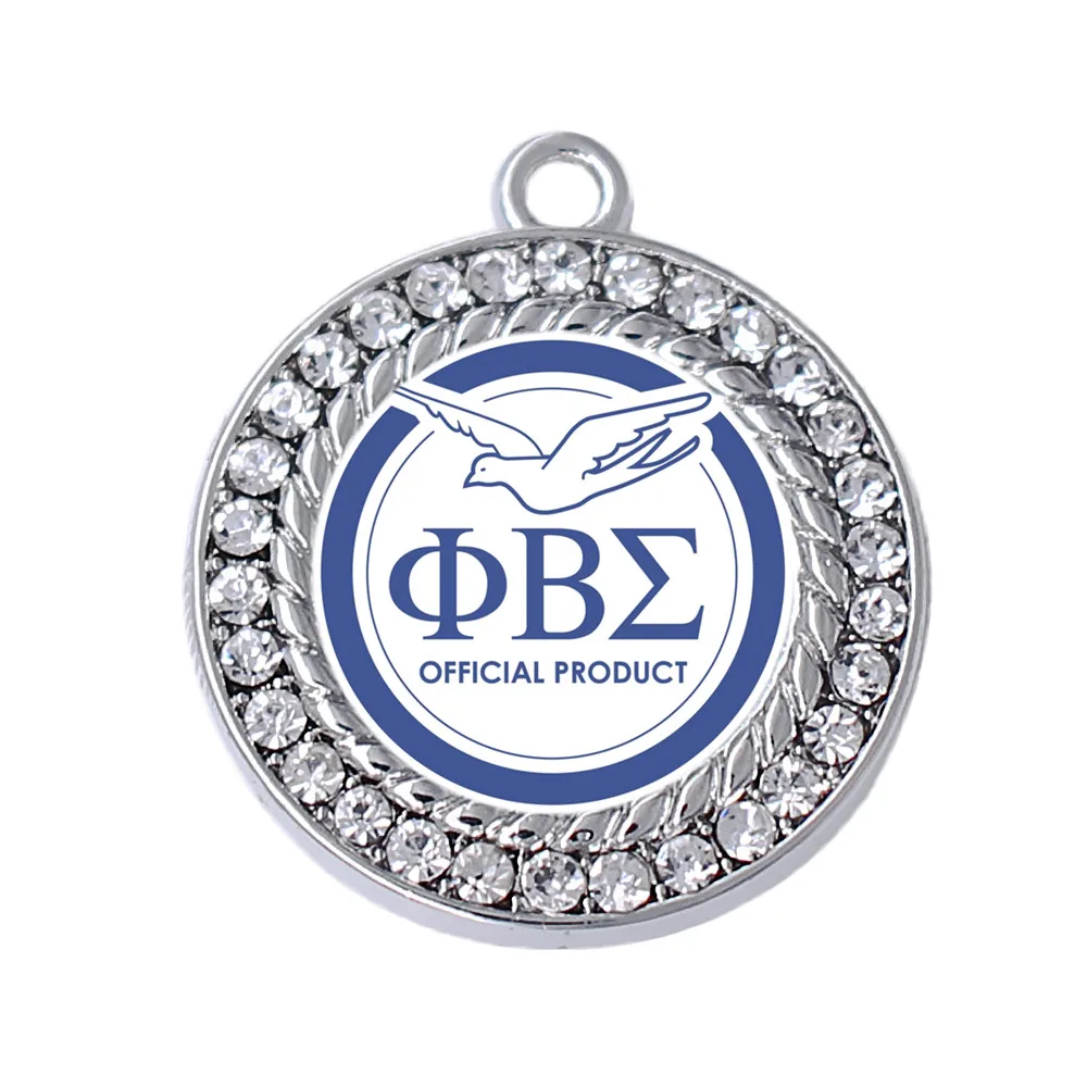 Сплав инкрустированная наклейка Phi Beta Sigma амулеты греческая буква Сортировка организации ювелирные изделия член Подарочный браслет ожерелья Изготовление diy
