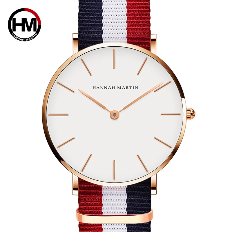 

Japan Movement Waterproof Ultra Thin Dial Men Women Unisex Quartz Watches Top Brand Casual Rose Gold Leather Nylon Wristwatch