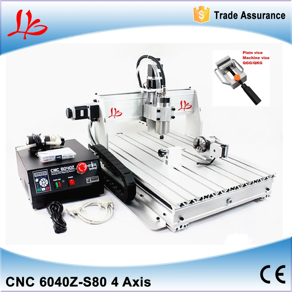 3d mini cnc engraving machine with rotary cnc router 6040 z s80 1.5KW