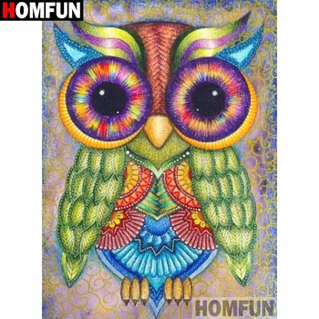 

HOMFUN Full Diamond Embroidery Diy 5D Diamond Painting Cross Stitch "Cartoon animal owl" Full Drill Home Room DecorA20102