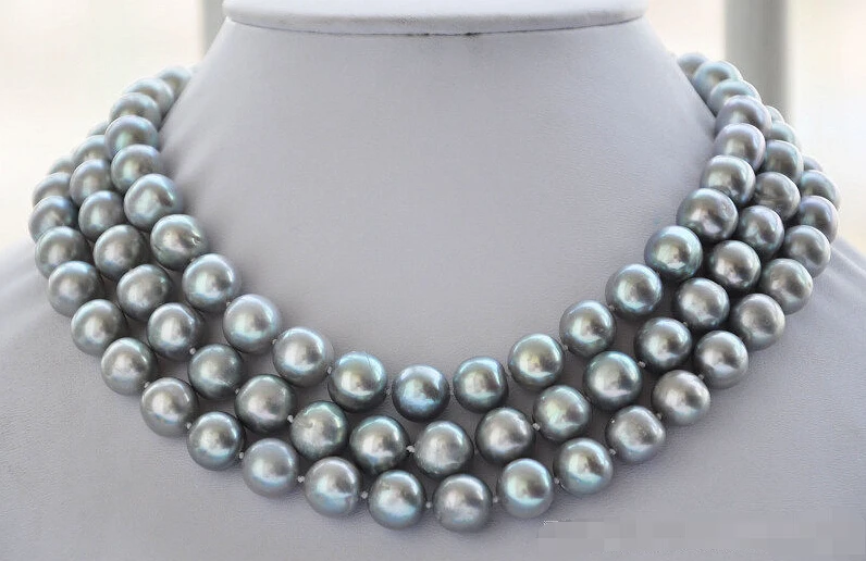 

shipping>>>> z5879 AA++ lustre 50" 12mm ROUND GRAY FRESHWATER PEARL NECKLACE