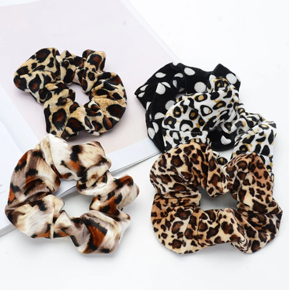 

Fashion Polyester Leopard Women Hair Accessories Ladies Hair Tie Striped Lady Scrunchies Ponytail Hair Female Girl Holder Rope