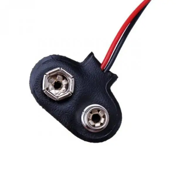 DC Power Plug to 9V Battery Clip Button Connector Adapter Pack of 2