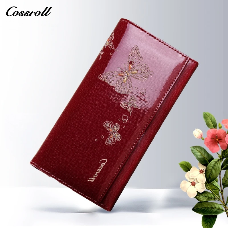 2017 New Design Cowhide Leather Wallet Women Luxury Brand Fashion Butterfly Pattern Long Womens Wallets and Purses Ladies Clutch 2017 New Design Cowhide Leather Wallet Women Luxury Brand Fashion Butterfly Pattern Long Womens Wallets and Purses Ladies Clutch