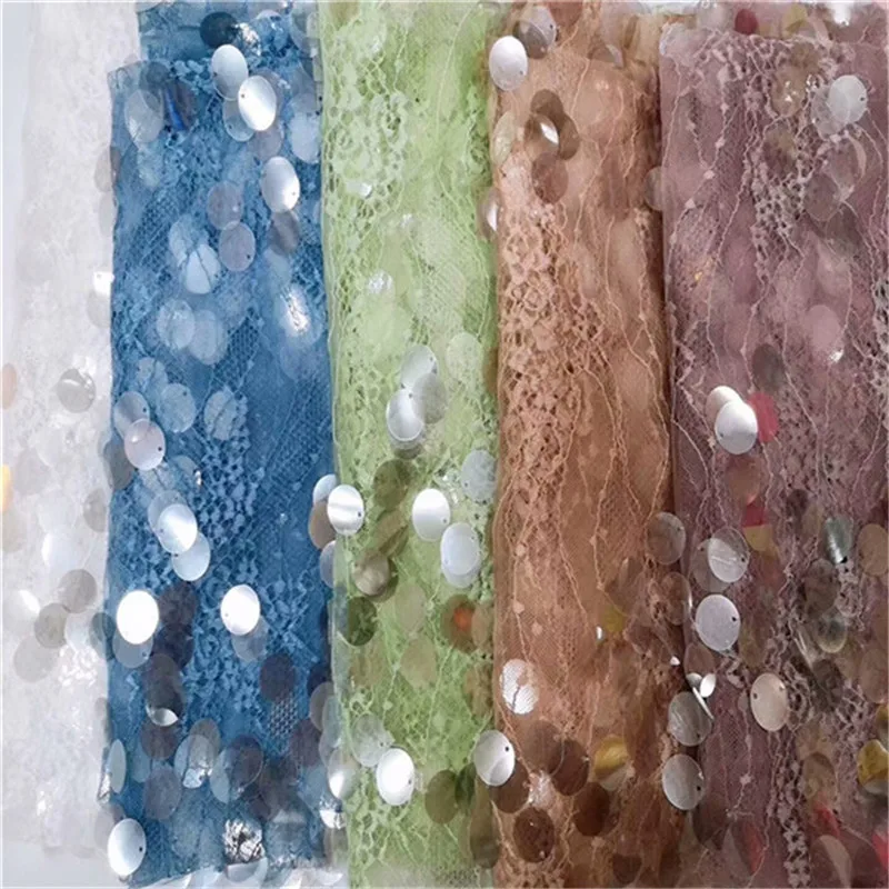 

African Lace Fabric French Sequins Net Lace High Quality African Sequin Lace Fabric for 2019 French Sequin Fabric for