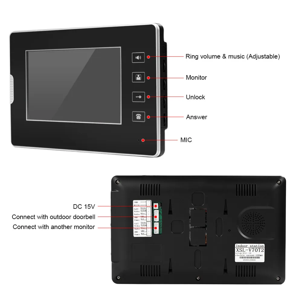 220 В видеодомофон домофон система дверной звонок ж/2 монитора умный дверной звонок для Квартиры Виллы ЕС штекер