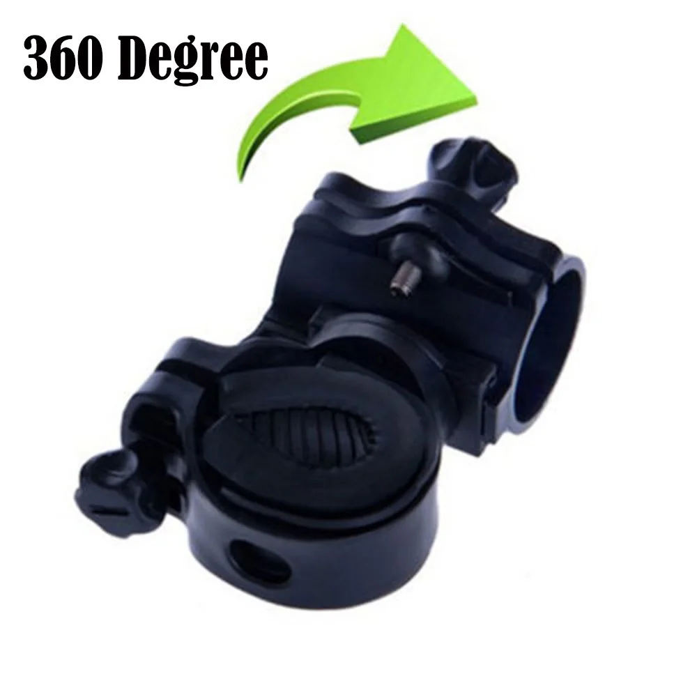 Rotation Torch Clip Bicycle Light Lamp Stand Holder Grip LED Flashlight Clamp