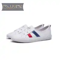 MLJUESE 2018 women sneakers cow leather lace up mixed colors autumn spring Vulcanize Shoes fashion sneakers women flats