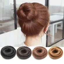 Delice/резинка для девочек, прямая резинка, коричневый блонд, Пончик-шиньон, обертывание волос, кольцо для волос, высокотемпературные синтетические волосы на клипсах