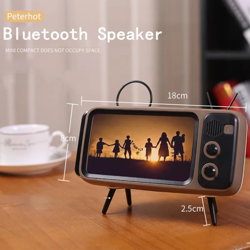 

New Cellphone Screen TV Eye Protection DIY Folding Cardboard Retro TV Mobile Phone Holder With Wireless Bluetooth Speaker Tiktok