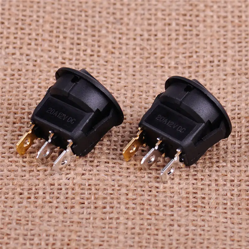 JX-LCLYL 4pcs 12V Waterproof ON/OFF Car Boat LED Light Round Dot Rocker Toggle Switch