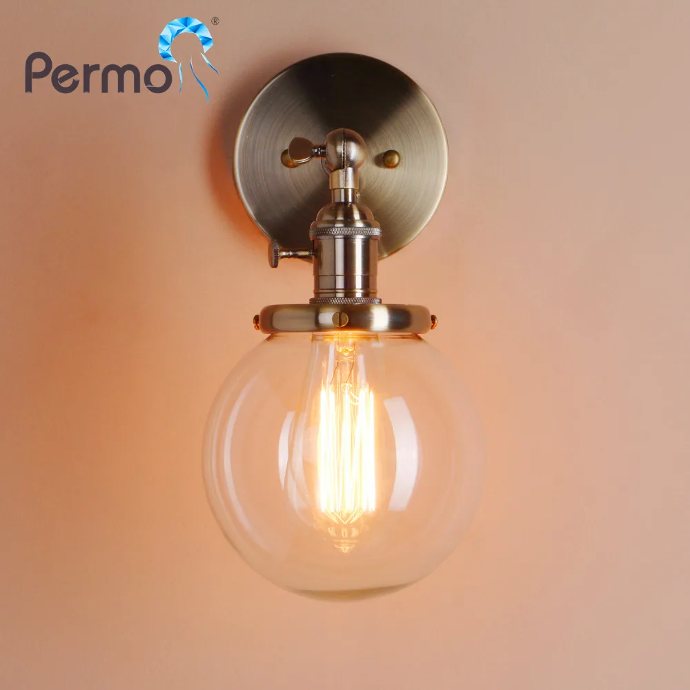 Parede de Vidro Lâmpada de Parede Lâmpada de Cabeceira Escada do Sotão Permo 5.9 vintage da Moderna Arandela Luzes Luminárias Luminária Luzes Espelho da