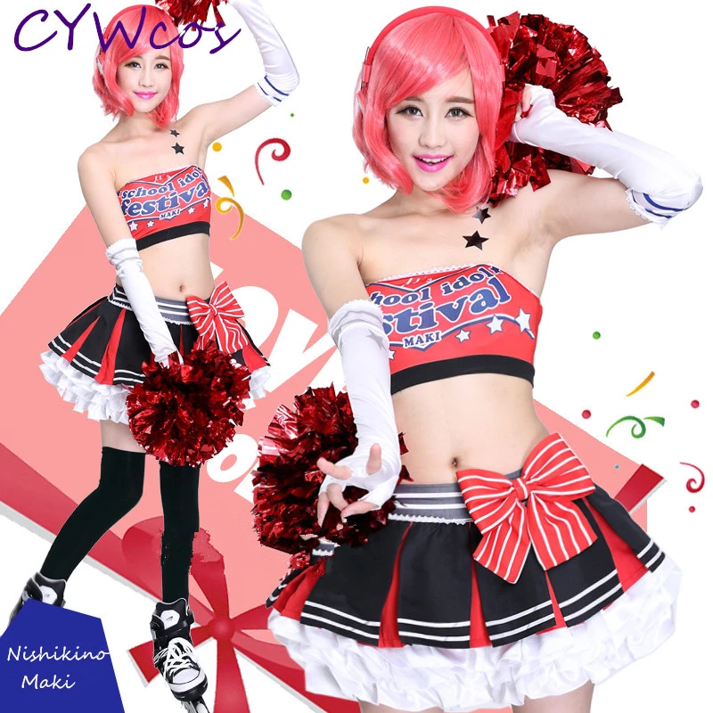 الحب لايف تأثيري الجنة التشجيع Nishikino ماكي تأثيري زي النساء الرقص فساتين حزب زي زي الصيف اللباس