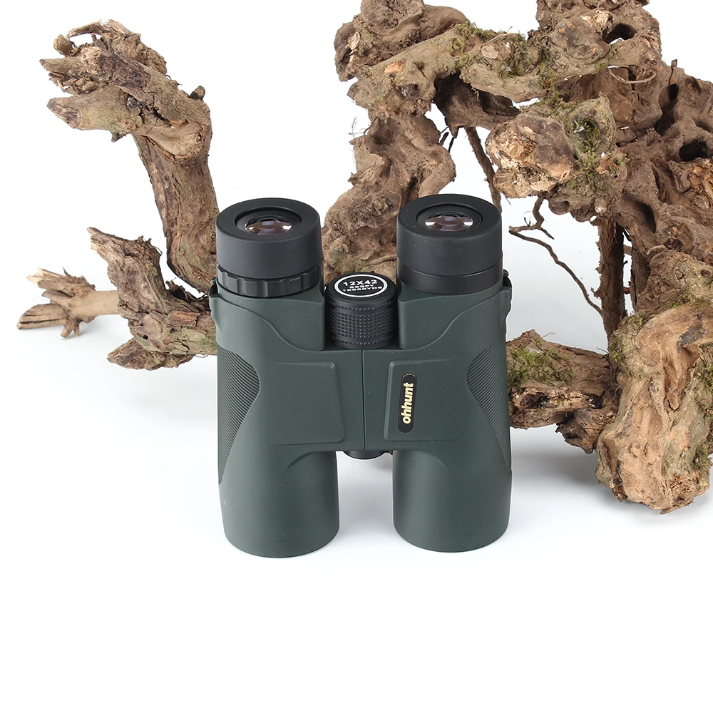 Ohhunt 12X42 бинокль PORRO Bak4 призменный телескоп Мощность зум широкоугольной оптикой
