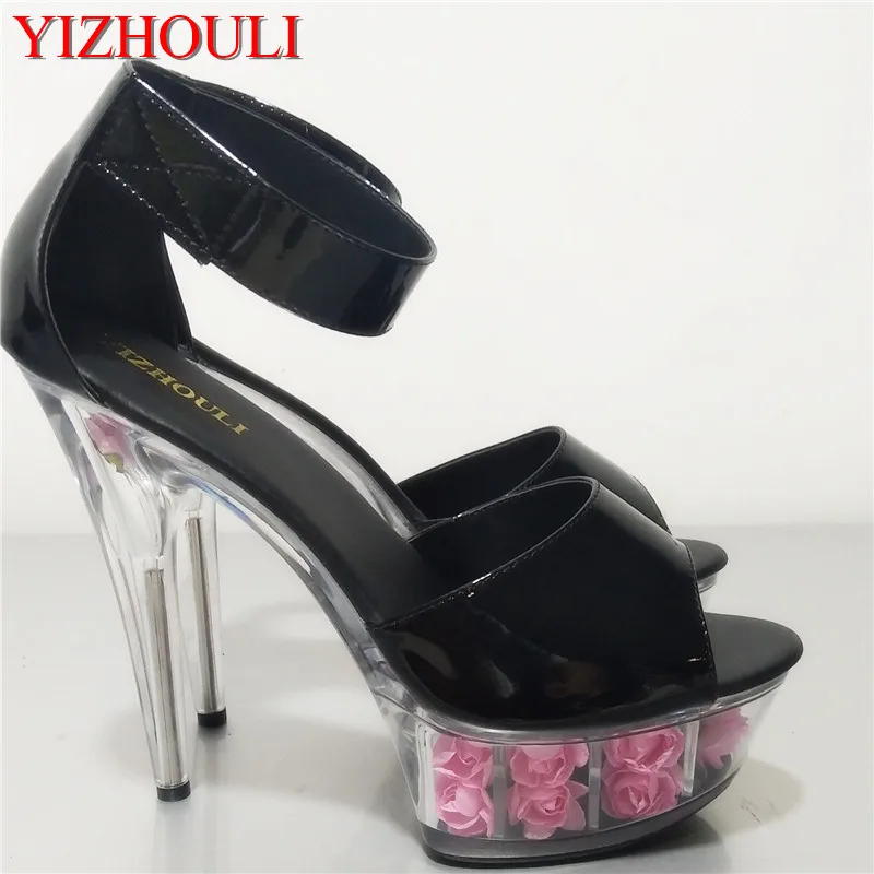 

Fashion sexy quality package with 6 inch women sandals formal dress shoes 15cm high-heeled shoes platform Exotic Dancer shoes