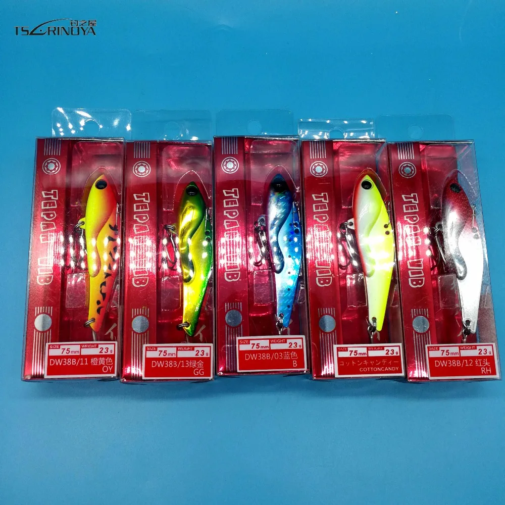 

TSURINOYA 5PCS/LOT VIB Fishing Lure Metal Bait 18g/70mm 23g/75mm 5colors Japan Metal Vibe Lure Sea water fresh water hard lure