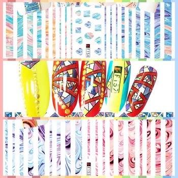 

1 Sheet 3D Geometric Designs Abstract Wave Pattern Adhesive Nail Art Stickers Decorations DIY Salon Tips F152-154#