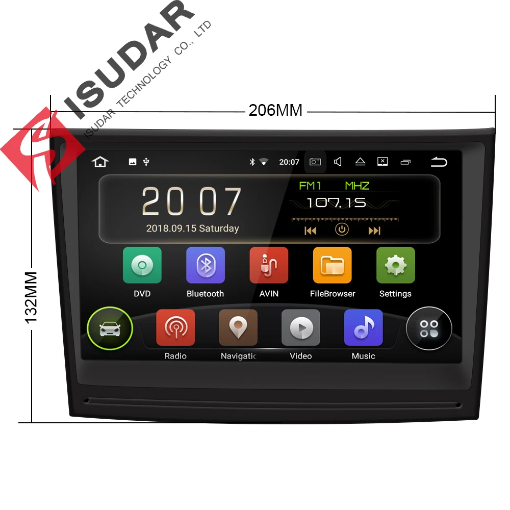 Isudar Автомагнитола с 8 Дюймовым Экраном 2 Din на Android 7.1.1 для Porsche/911/997/Cayman/Boxter