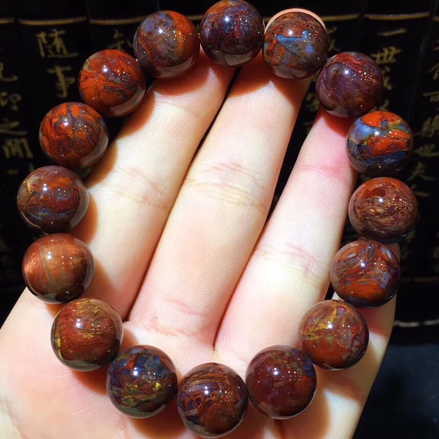 

100% 13.2mm Natural Namibia Pietersite Blue Yellow Beads Gemstone Round Bead Bracelets Man Women Drop Shipping B29485