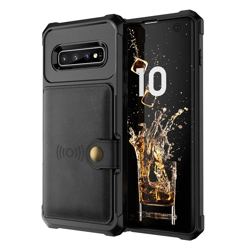 

Wallet Case with Card Holder for Samsung Galaxy S9 S10 Plus Premium PU Leather Kickstand Card Slots Case For Galaxy S10 e Note 9
